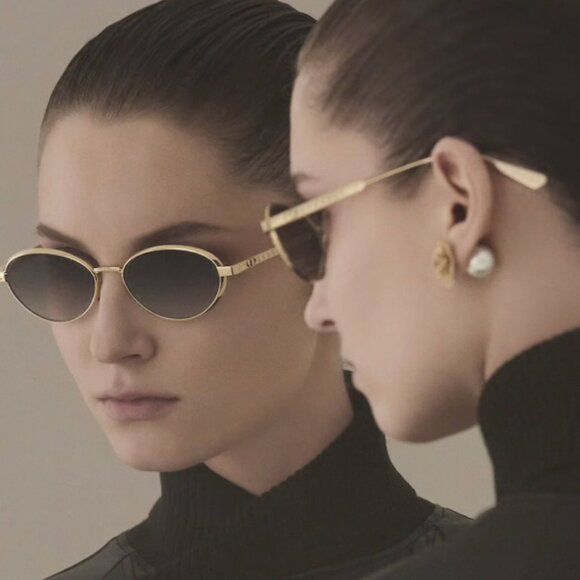 NEW DiorCannage R1U oval-frame gold-tone sunglasses Gold DIOR SUNGLASSES - Picture 1 of 3